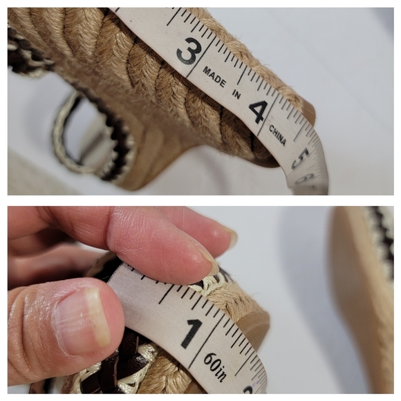 NEW Tory Burch Brown Woven Leather Paloma Ankle Strap Espadrille Wedge Sz 37.5 - Picture 11 of 12